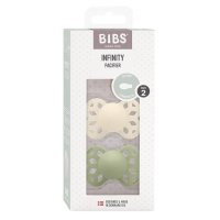 Bibs Infinity anatomické dudlíky ze silikonu, velikost 2, Ivory / Sage 2 ks