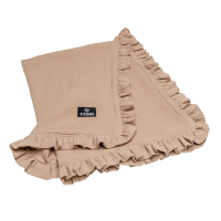 T-Tomi BIO Mušelínová deka s volánkem Beige