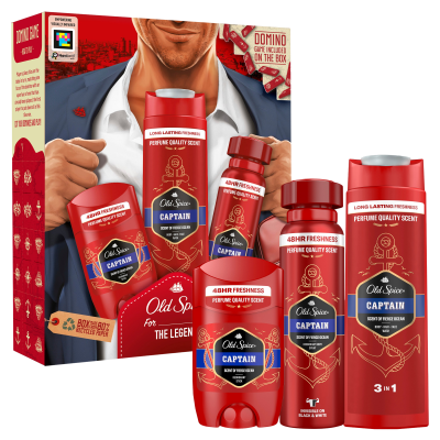 Old Spice Xmass sada Captain deodoranty a sprchový gel 3 ks