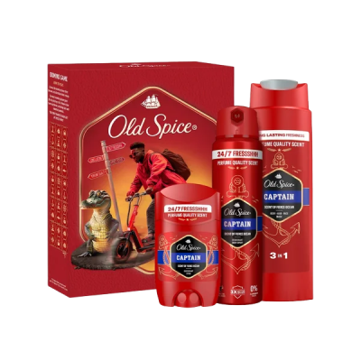 Old Spice Xmass sada Captain deodoranty a sprchový gel 3 ks