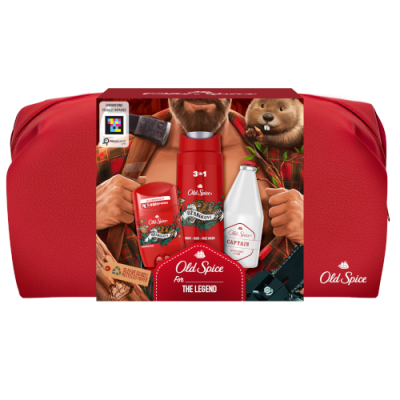 Old Spice Lumberjack, Kosmetická sada s tuhým deodorantem, sprchovým gelem Bearglove, vodou po holení