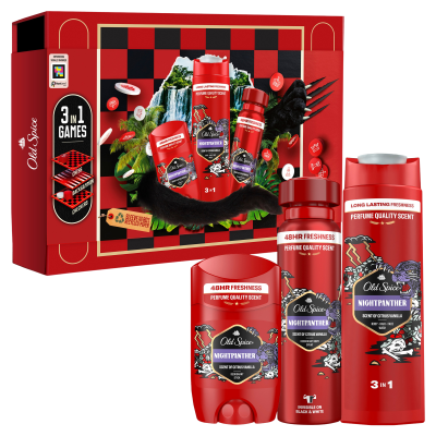 Old Spice Xmass sada Night Panther deodoranty a sprchový gel 3 ks