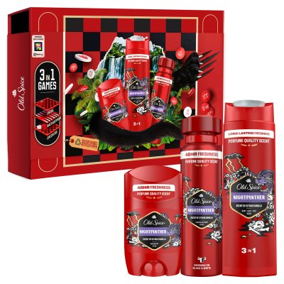 Old Spice Gamebox, Dárková Sada S Deodorantem Tuhým A Ve Spreji, Sprchovým Gelem, 3 Hrami