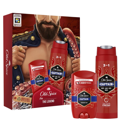 Old Spice Dark Captain Pro Muže, Dárková Sada S Tuhým Deodorantem A Sprchovým Gelem Captain 1 ks Old Spice Dark Captain Pro Muže, Dárková Sada S Tuhým Deodorantem A Sprchovým Gelem Captain 1 ks