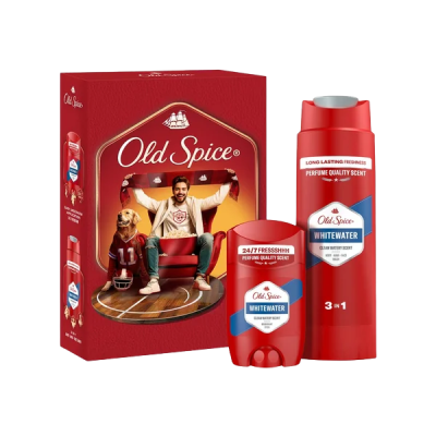 Old Spice Xmass sada Whitewater tuhý deodorant a sprchový gel 50 ml + 250 ml