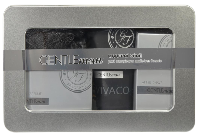 Vivaco Dárkové balení Gentleman Silver edition - EDP 50ml + sprchový gel 200ml + voda po holení 100ml + 1x dárek