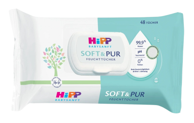 HiPP Babysanft Čistící vlhčené ubrousky Soft & Pur 48 ks