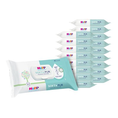 HiPP Babysanft vlhčené ubrousky Soft&Pur + víčko 18 x 48 ks