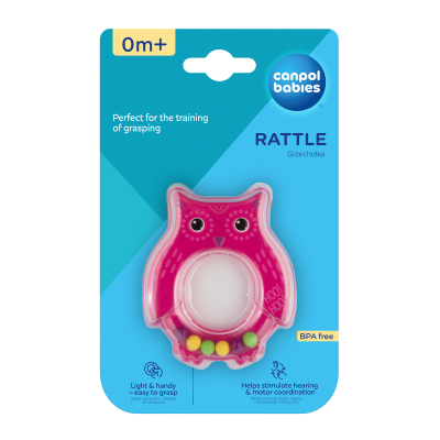 Canpol babies Chrastítko sova - růžové