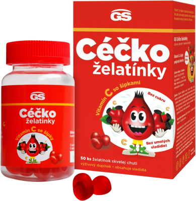GS Céčko se šípky želatinky bez cukru 50ks