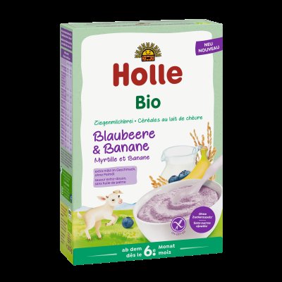 Holle bio kaše s kozím mlékem, borůvkami a banánem 200 g