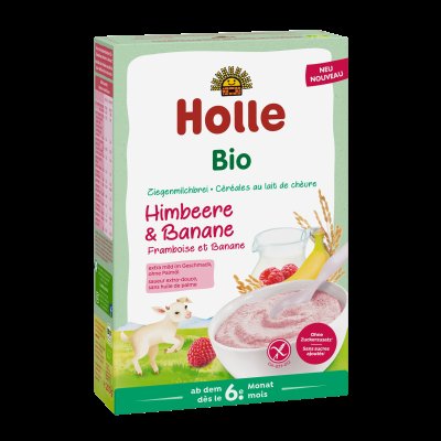 Holle bio kaše s kozím mlékem, malinami a banánem 200 g Holle bio kaše s kozím mlékem, malinami a banánem 200 g