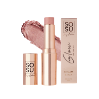 SOSU Cosmetics Glow on the go Tvářenka v tyčince se třpytky Pink 7 g