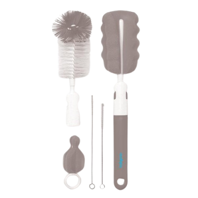 BabyOno Kartáček na čištění s vyměnitelnou rukojetí - šedý 2 ks BabyOno Kartáček na čištění s vyměnitelnou rukojetí - šedý 2 ks