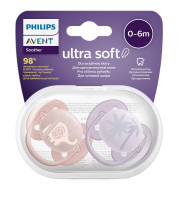 Philips Avent Šidítko Ultrasoft Premium Zvířátko 0-6m dívka 2 ks
