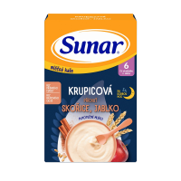 Sunar mléčná krupicová kaše na dobrou noc skořice, jablko 210 g Sunar mléčná krupicová kaše na dobrou noc skořice, jablko 210 g