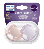 Philips Avent Šidítko Ultrasoft Premium neutral 0-6m dívka 2 ks