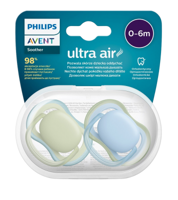 Philips Avent Šidítko Ultra air neutral 0-6m chlapec modrá 2 ks
