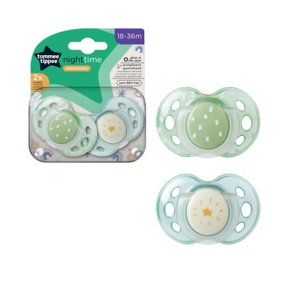 Tommee Tippee C2N silikon Night modrá 2 ks