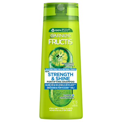 Garnier Fructis Strength & Shine Posilující šampon pro všechny typy vlasů bez lesku a síly, 250 ml