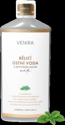 Venira bělicí ústní voda s aktivním uhlím, máta 500 ml Venira bělicí ústní voda s aktivním uhlím, máta 500 ml