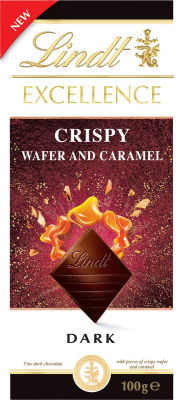 Lindt Excellence Dark Crispy Wafer & Caramel 100 g