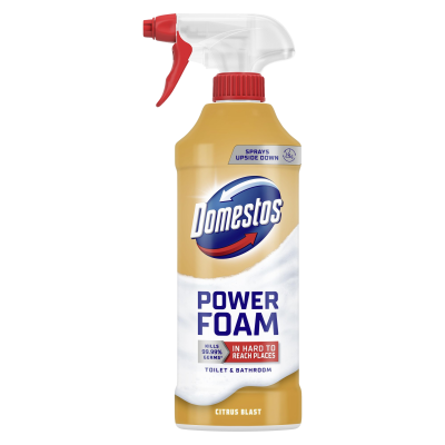 Domestos Power Foam Citrus Blast Pěnový čistič toalet a koupelen 435 ml