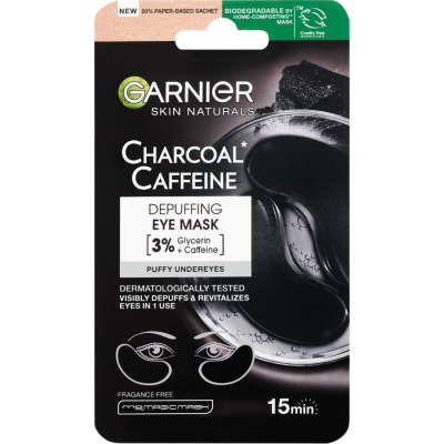 Garnier Skin Naturals oční maska s aktivním uhlím pro osvěžení očního okolí, 5 g