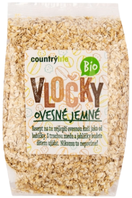 Country Life Vločky ovesné jemné BIO 500 g