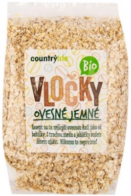 Country Life Vločky ovesné jemné BIO 500 g