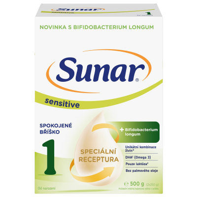 Sunar Sensitive 1 počáteční kojenecké mléko, 500 g