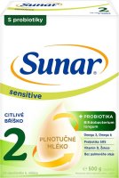 Sunar Sensitive 2 pokračovací kojenecké mléko, 500 g Sunar Sensitive 2 pokračovací kojenecké mléko, 500 g