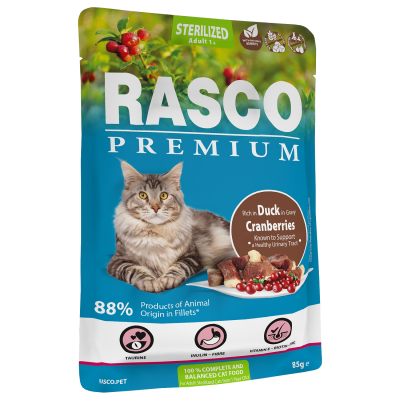 Rasco Kapsička Premium Sterilized kachna s brusinkou 85 g