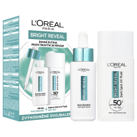 L'Oréal Paris Bright Reveal denní anti-UV fluid SPF 50+, 50 ml + Bright Reveal sérum, proti tmavým skvrnám s niacinamidem, 30 ml