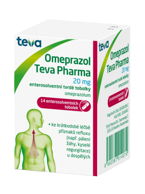 Omeprazol Teva Pharma 20 mg perorální orální tobolky enterosolventní tvrdá 14ks