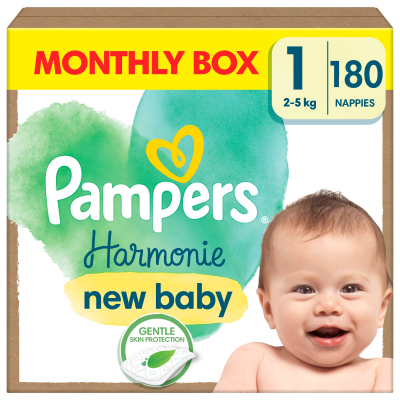 Pampers Harmonie Baby vel.1 - Měsíční balení 180 ks