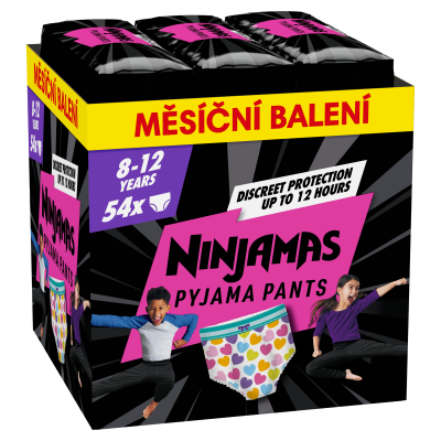 Pampers Ninjamas Pyjama Pants Srdíčka, měsíční balení 54 ks