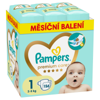 Pampers Premium care plenky, vel. 1, 2kg-5kg, 156 ks