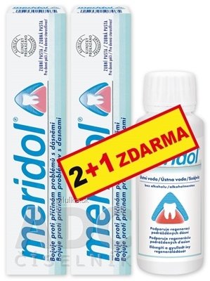 Meridol® Zubní pasta 2 x 75 ml + ústní voda 100 ml