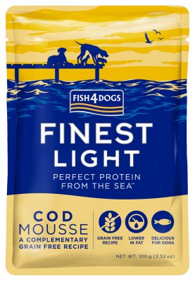 FISH4DOGS Finest Light, Lahodná kapsička pro psy 99 % treska 100 g