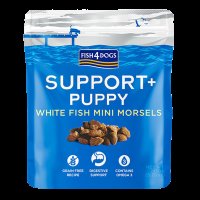 Fish4Dogs Support+ Puppy, Pamlsky pro štěňátka na podporu trávení s kousky bílé ryby a prebiotiky 150 g Fish4Dogs Support+ Puppy, Pamlsky pro štěňátka na podporu trávení s kousky bílé ryby a prebiotiky 150 g