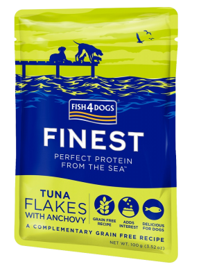 FISH4DOGS Kapsička pro psy Finest tuňákové kousky s ančovičkami 100 g