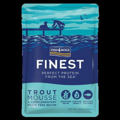 Fish4Dogs Finest Lahodná kapsička pro psy 99 % pstruh 100 g