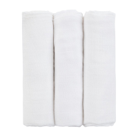 Petite&Mars Sada plen bambusová mušelínová Moussy Total White, 68 x 68 cm 3 ks