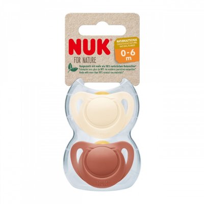 Nuk for NATURE dudlík latex 0-6m. BOX červená 2 ks