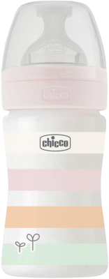 Chicco Láhev kojenecká Well-being silikon, děvče 150 ml