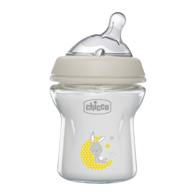 Chicco Láhev kojenecká sklo Natural Feeling neutral 0m+ 150 ml