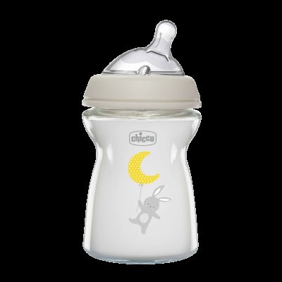Chicco Láhev kojenecká sklo Natural Feeling neutral 0m+ 250 ml