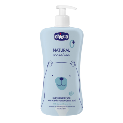 Chicco Natural Sensation Šampon na vlasy a tělo s aloe a heřmánkem 0m+, 500 ml