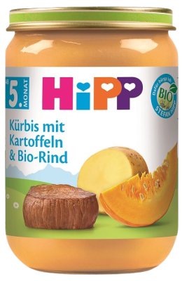 HiPP BIO Dýně, brambory a hovězí maso 190 g